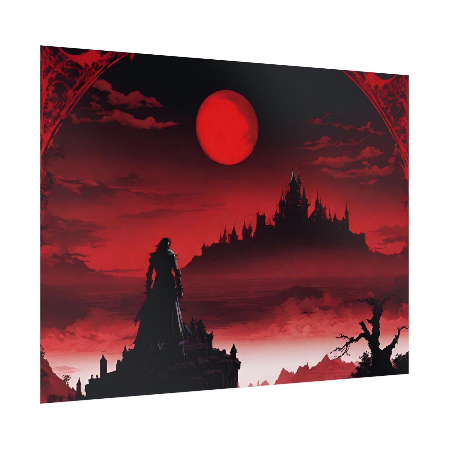 Castlevania Belmont Video Game Room Wall Decor | What A Horrible Night to Traverse the Darkness Art | Dracula Castle Vampire Wall Hanging
