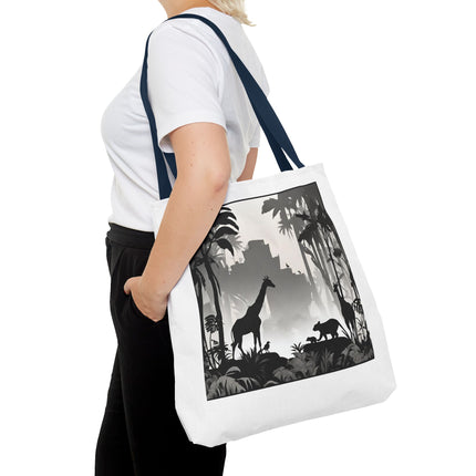 GIRAFFE SILHOUETTE Tote - Savannah Forest Shadow Nature Scene Travel Bag
