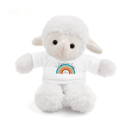 FIND YOUR INNER HAPPY PLACE Inspirational Rainbow Stuffed Animal