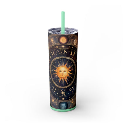 SUN & MOON PHASES Skinny Tumbler - Lunar Cycle Astronomy Night Sky Galaxy Cup
