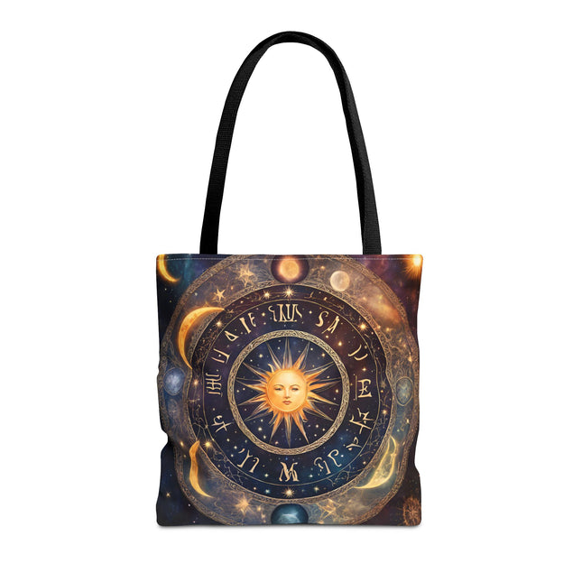 Moon Phases Tote Bag | Lunar Cycle Astronomy Wiccan Grocery Bag | Solstice Home Office Laptop Carrier | Solar System Travel Overnight Gift