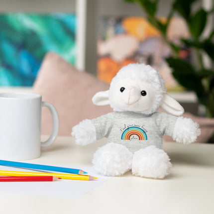 FIND YOUR INNER HAPPY PLACE Inspirational Rainbow Stuffed Animal