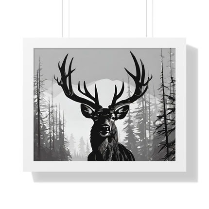 MAJESTIC BUCK WINTER SCENE - Deer Hunter Framed Wall Art