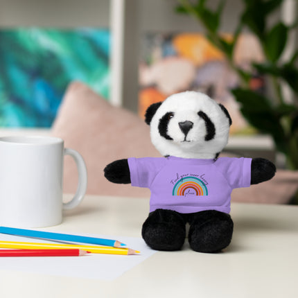 FIND YOUR INNER HAPPY PLACE Inspirational Rainbow Stuffed Animal
