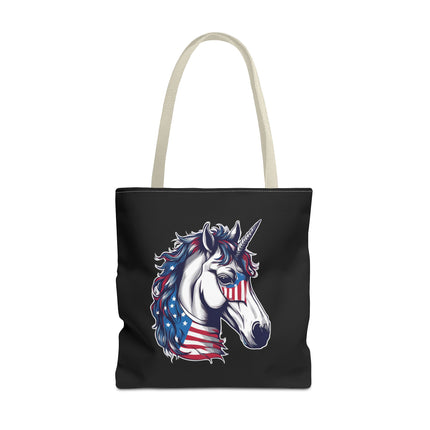 Patriotic Unicorn Gift Tote | American Flag Election Grocery Bag | United States Flag Freedom Lovers Office Travel Carrier | Patriot Sack