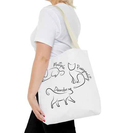Cat Tote Bag | Cat Lovers Gift Bag | Multiple PUSSYNALITY Disorder Grocery Bag | Mental Health Humor | Two Sided Animal Owner Tote