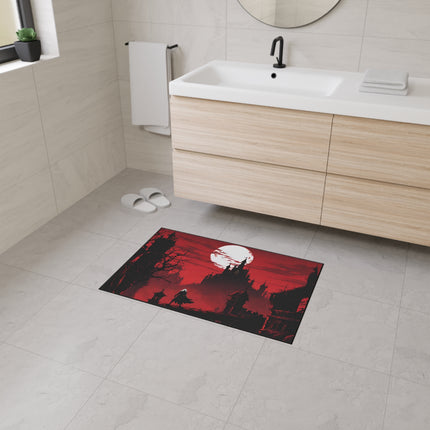 DEATH AND TERROR AWAIT IN THE DARK OF NIGHT Video Game Inspired Floor Mat