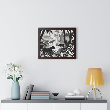 Animal Kingdom Print, Jungle Wall Decor, Wild Animal Scene, Shadow Wall Hanging, Nature Picture, Living Room Poster, Office Scenery
