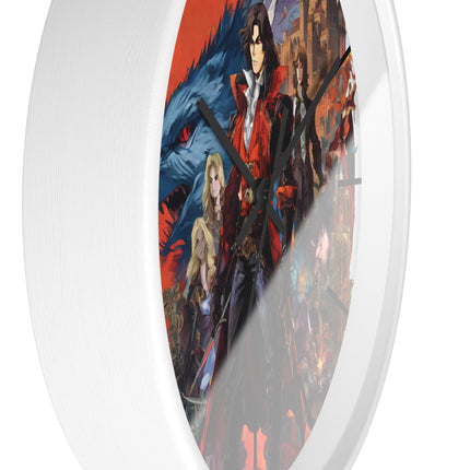 MANY TERRORS AWAIT THE FORCES OF GOOD Wall Clock - Retro Gaming Vampire Castle Decor