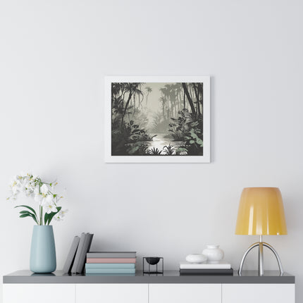 Wall Decor, Jungle Scene, Framed Wall Hanging, Black Shadow Print, Nature Scene Picture, Living Room Poster, Office Scenery
