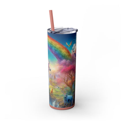 GIRLS RAINBOW UNICORN Skinny Tumbler - Mystical Fantasy Skinny Drinking Traveler