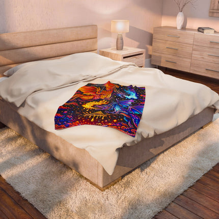 FIRE AND ICE DRAGONS Psychedelic Blanket