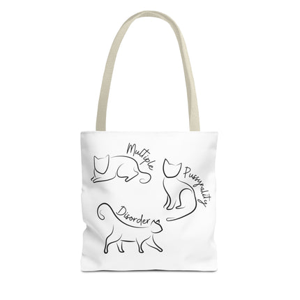 Cat Tote Bag | Cat Lovers Gift Bag | Multiple PUSSYNALITY Disorder Grocery Bag | Mental Health Humor | Two Sided Animal Owner Tote