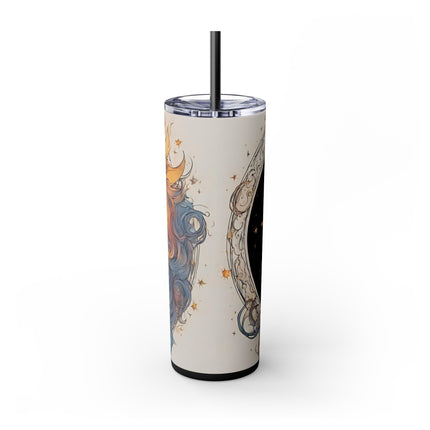 MOON GODDESS Skinny Tumbler - Celestial Astrology Beauty Night Sky Cup