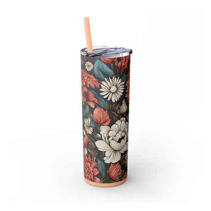 FLORAL BEAUTY Skinny Tumbler - Fitness Exercise Workout Drink Traveler