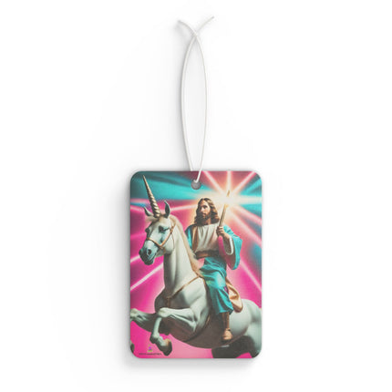 Jesus Rides Again Unicorn Car Air Freshener