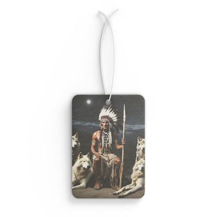 Indian Chief with Wolves Car Air Freshener
