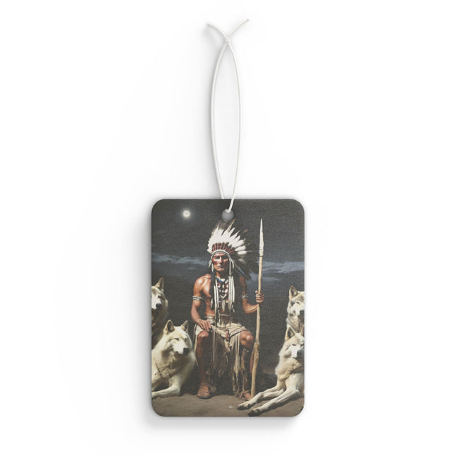 Indian Chief with Wolves Car Air Freshener