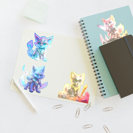 CRYSTAL GUARDIAN FOXES Kids Stickers