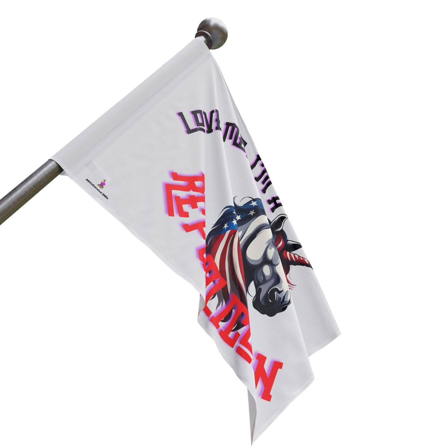 Patriotic Unicorn Republican Election Flag | Freedom Loving Patriot Horse House Banner | United States Flag Porch Yard Voter Gift