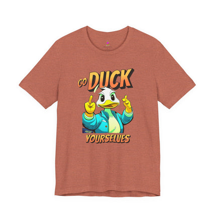 GO DUCK YOURSELVES Profane Quack T-Shirt - Funny Duck Wordplay Humor Tee