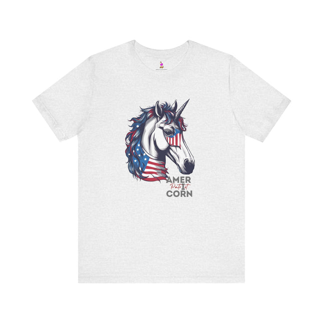 AMERiCORN PATRIOT Patriotic Unicorn T-shirt (No sleeve print) - Freedom Loving Unicorn Tee