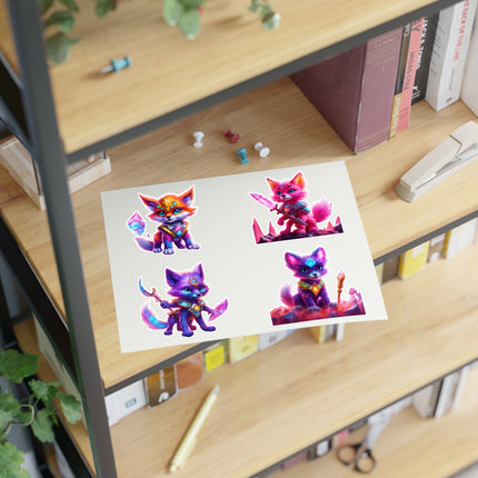 CRYSTAL GUARDIAN FOXES Kids Stickers