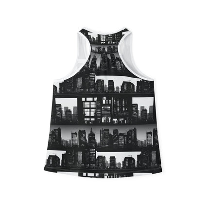 City Night Life Skyline Womens Tanks | Relax Tanks or Yoga Sleeveless Top | Girls Weekend Lounge Tank Shirt | Comfort Workout Gift