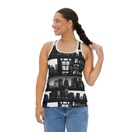 City Night Life Skyline Womens Tanks | Relax Tanks or Yoga Sleeveless Top | Girls Weekend Lounge Tank Shirt | Comfort Workout Gift