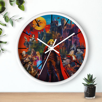 ACCURSED HERO OF THE NIGHT Video Game Inspired Abstract Collage Wall Art Clock