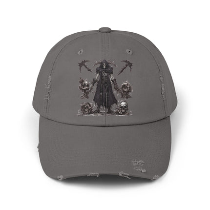 DEATHeCUTIONER Series Executioner Hat | Depths of Hell Rising Skeleton Cap | Trendy Evil Dust & Bones Grim Reaper Spring, Summer Wear Gift