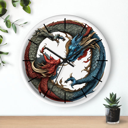 Dragon Clock - Yin Yang Dueling Serpents Wall Decor