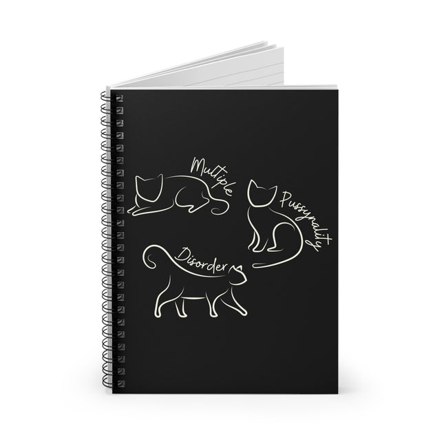 Multiple Personality Disorder Cat Spiral Notebook Funny Book Rule Line Paper A5 6x8 Inch Size Journal Cat Lovers Gift