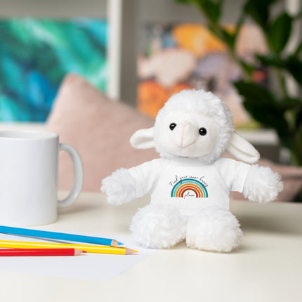 FIND YOUR INNER HAPPY PLACE Inspirational Rainbow Stuffed Animal