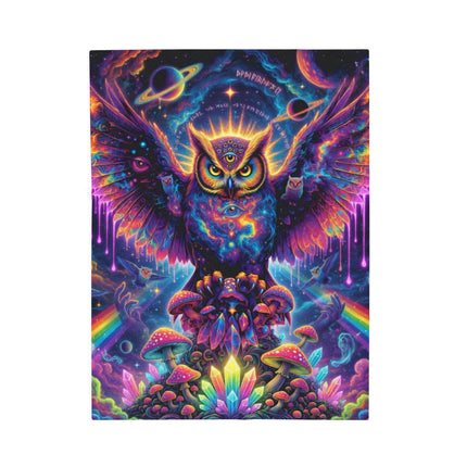 SPIRIT OWL GUARDIAN Galaxy Psychedelic Blanket