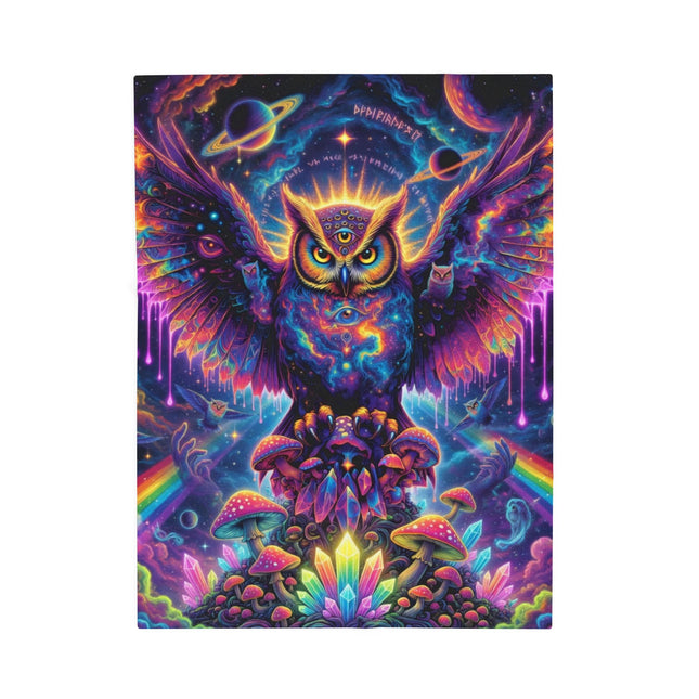 SPIRIT OWL GUARDIAN Galaxy Psychedelic Blanket