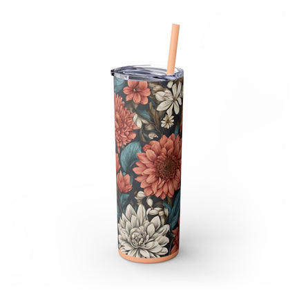 FLORAL BEAUTY Skinny Tumbler - Fitness Exercise Workout Drink Traveler