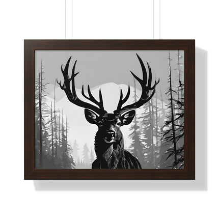 MAJESTIC BUCK WINTER SCENE - Deer Hunter Framed Wall Art