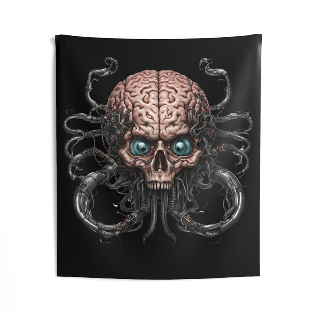 EVIL CYBORG ALIEN BRAIN Video Game Inspired Tapestry