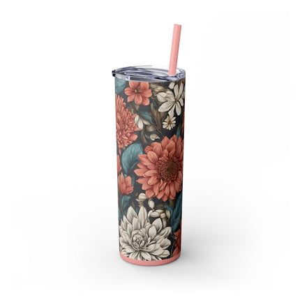 FLORAL BEAUTY Skinny Tumbler - Fitness Exercise Workout Drink Traveler