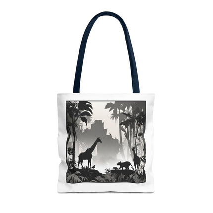 GIRAFFE SILHOUETTE Tote - Savannah Forest Shadow Nature Scene Travel Bag