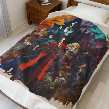 EVIL PRESIDES OVER THE ECLIPSE OF FATE Video Game Inspired Abstract Collage Blanket