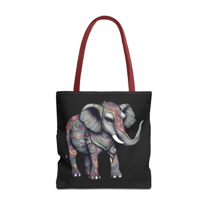 Personalized Elephant Gift Tote | Majestic Custom Grocery Bag | Animal Lovers Office Travel Carrier | Wild Kingdom Business Traveler