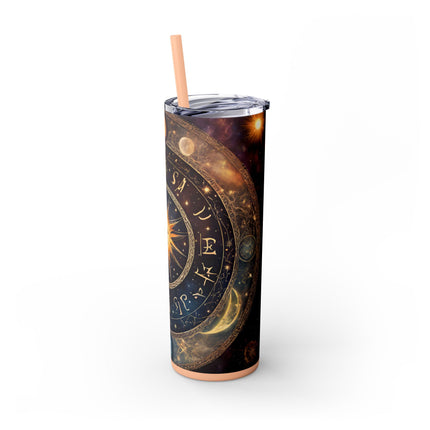 SUN & MOON PHASES Skinny Tumbler - Lunar Cycle Astronomy Night Sky Galaxy Cup