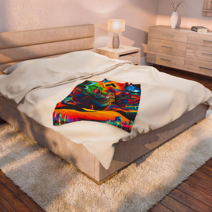 PSYCHEDELIC BUNNOWFLY Trippy Lush Blanket