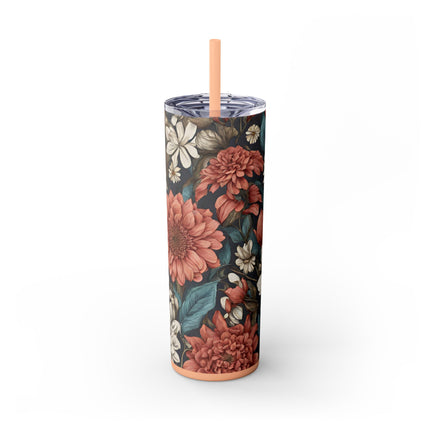 FLORAL BEAUTY Skinny Tumbler - Fitness Exercise Workout Drink Traveler