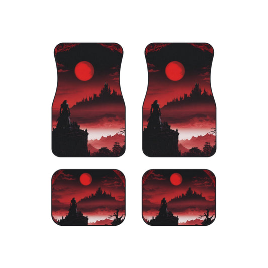 Castlevania Belmont Video Game Inspired Car Mats | What A Horrible Night To Traverse the Darkness Auto Accessory | Dracula Castle Gamer Gift