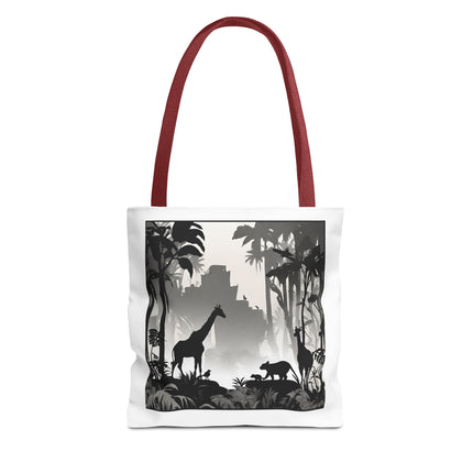 GIRAFFE SILHOUETTE Tote - Savannah Forest Shadow Nature Scene Travel Bag