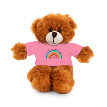 FIND YOUR INNER HAPPY PLACE Inspirational Rainbow Stuffed Animal