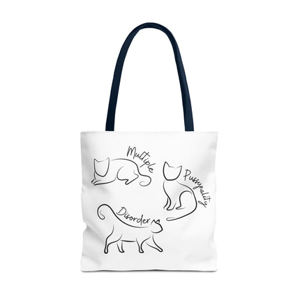 Cat Tote Bag | Cat Lovers Gift Bag | Multiple PUSSYNALITY Disorder Grocery Bag | Mental Health Humor | Two Sided Animal Owner Tote